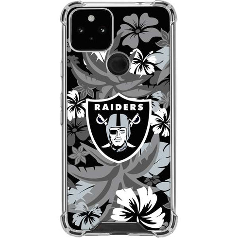 NFL Las Vegas Raiders Tropical Print Google Pixel 5 Clear Case